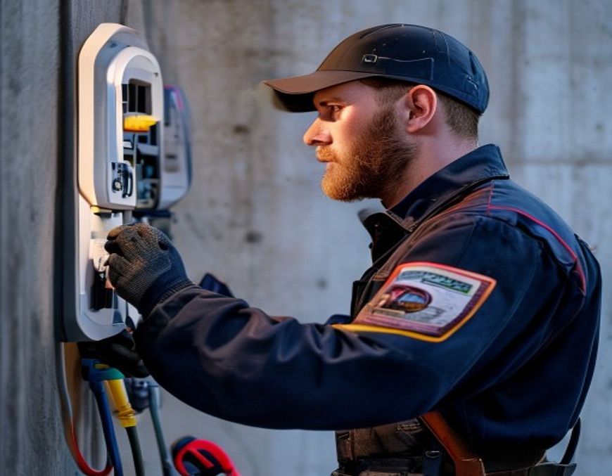 Chargma installateur monteert laadpaal